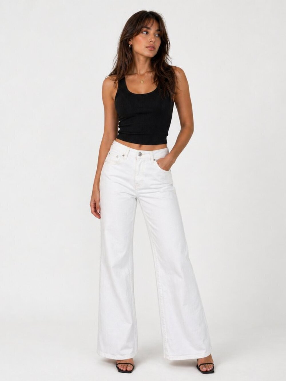 J.Crew White Flare Jeans – Full Length, Stretch Denim